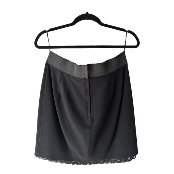 Dolce & Gabbana Silk Blend Black Mini Skirt with Lace Hem Size 46 - Picture 2 of 5
